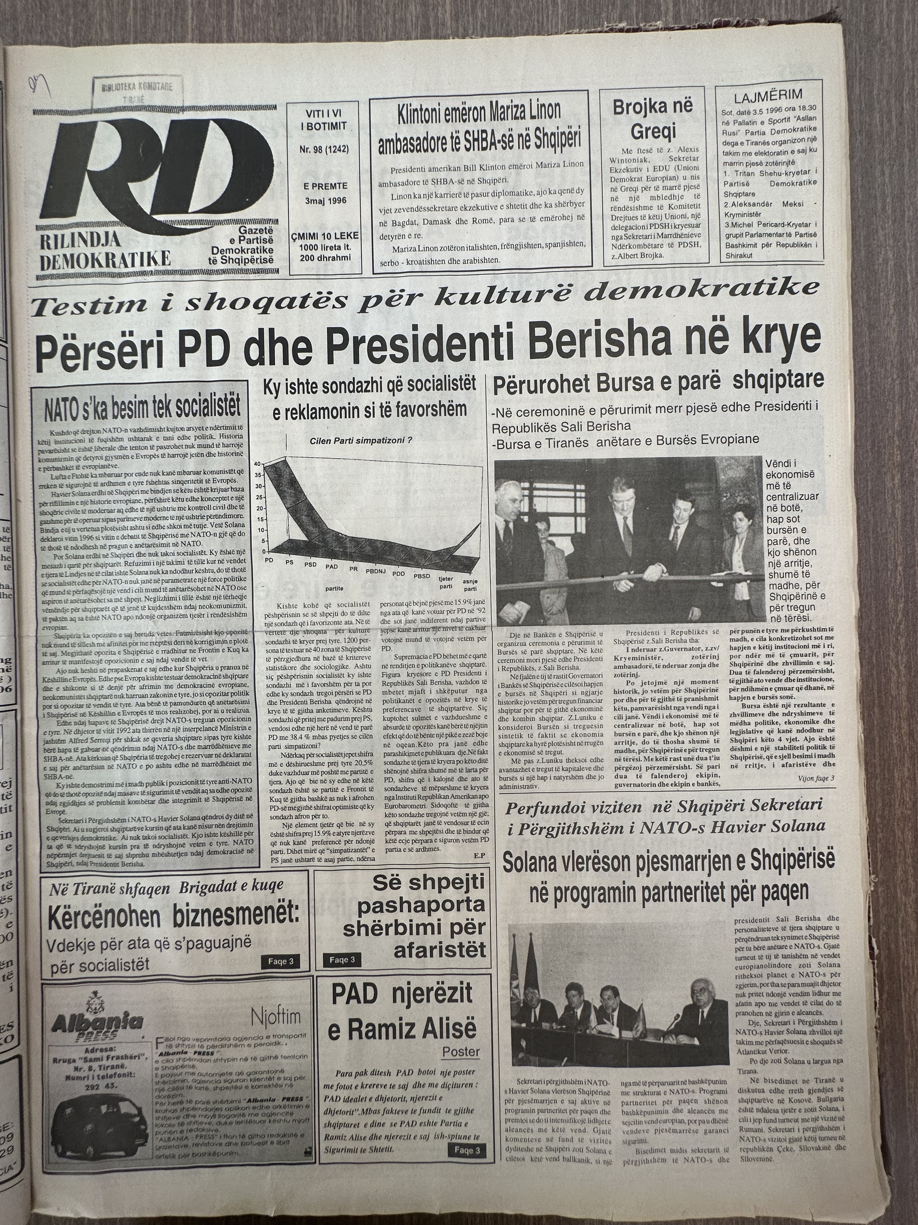 Rilindja Demokratike 1996-05-03